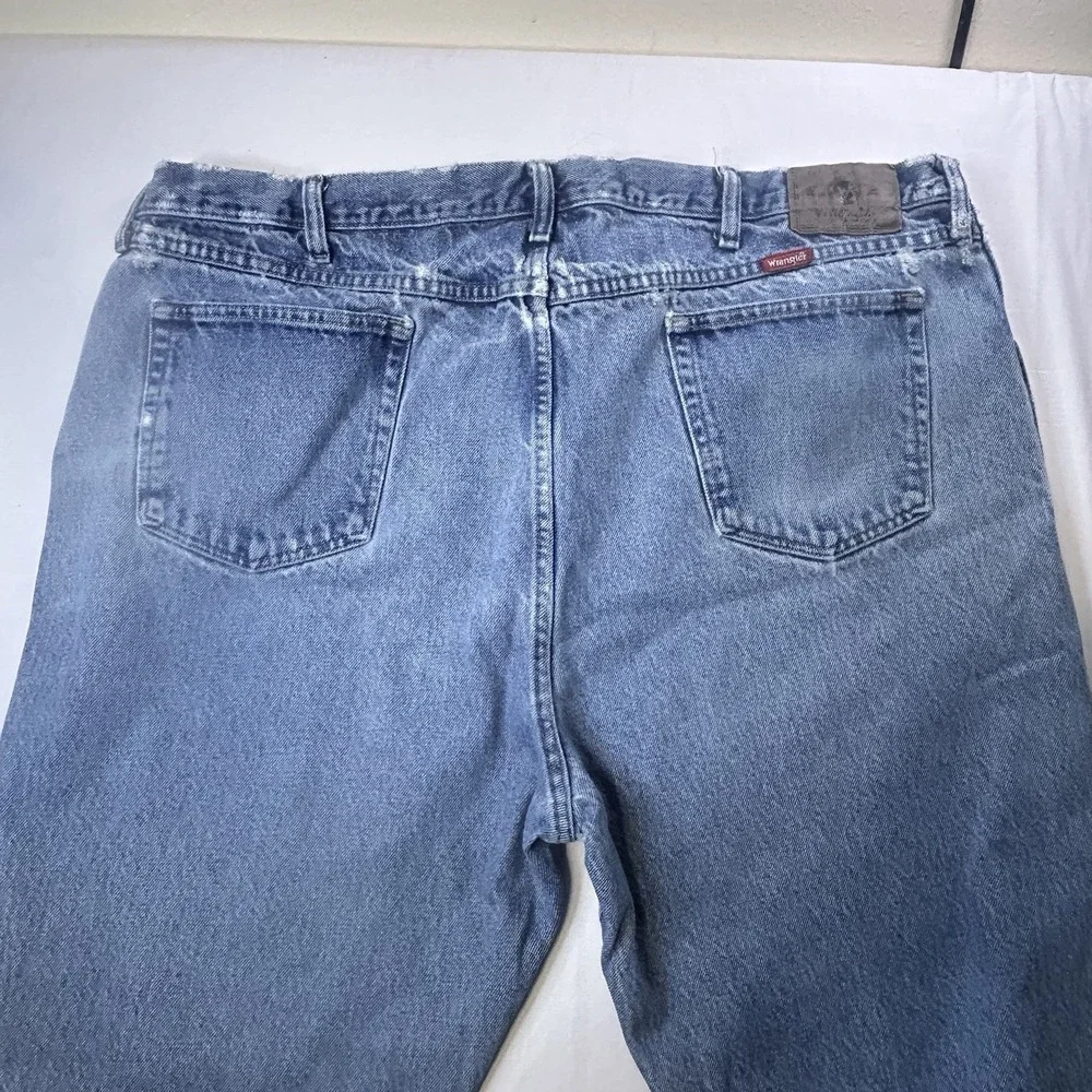 Wrangler‎ Loose Fit Jeans Mens 46x30 Light Wash Distressed Y2K Skater